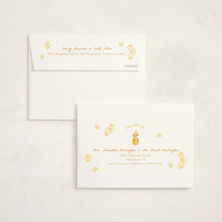 This is a honey baby shower thank you cards with standard by Sarah Rosenthal called honeybear printing on strathmore in standard
