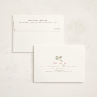 This is a blush baby shower thank you cards with standard by Itsy Belle Studio called floral rattle printing on strathmore in standard
