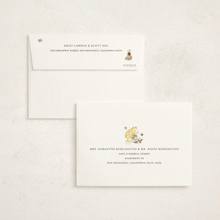 This is a garden baby shower thank you cards with standard by Sarah Knight called disney rabbit's garden printing on strathmore in standard