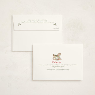 This is a peppermint baby shower thank you cards with standard by Creo Study called toys and joy printing on strathmore in standard
