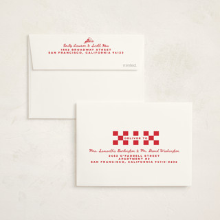 This is a marinara baby shower thank you cards with standard by Madhvi Samimi called special delivery pizza printing on strathmore in standard