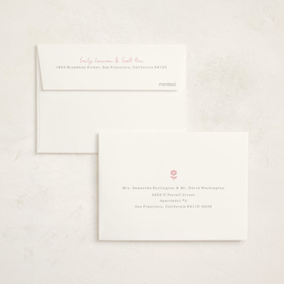 This is a petal baby shower thank you cards with standard by Sara Hicks Malone called flora belle printing on strathmore in standard