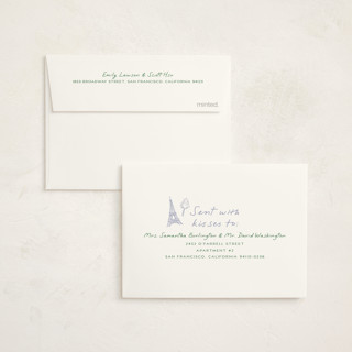 This is a violette baby shower thank you cards with standard by Vera Lim called parisian cafe printing on strathmore in standard