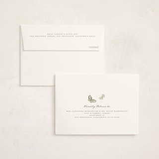 This is a sage baby shower thank you cards with standard by Petra Kern called adventure printing on strathmore in standard