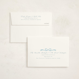 This is a frosted baby shower thank you cards with standard by Laura Hankins called winter frame printing on strathmore in standard