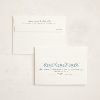 This is a cornflower baby shower thank you cards with standard by Laura Hankins called handkerchief printing on strathmore in standard