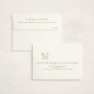 This is a corn baby shower thank you cards with standard by Lucrecia Caporale called little chicks on the way printing on strathmore in standard