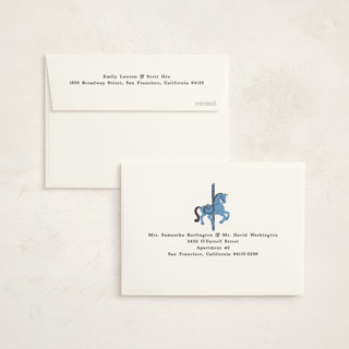 This is a pool baby shower thank you cards with standard by Gwen Bedat called round and round printing on strathmore in standard