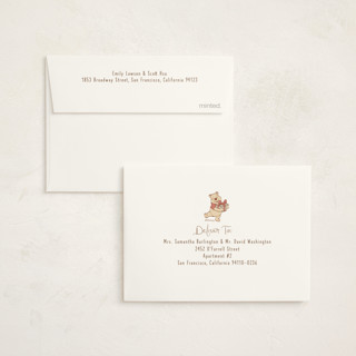 This is a sky baby shower thank you cards with standard by Teju Reval called disney's winter pooh printing on strathmore in standard