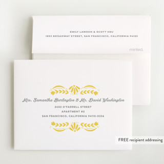 This is a marigold baby shower thank you cards with standard by Jessie Steury called pretty picado printing on strathmore in standard