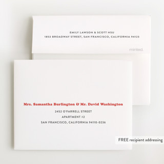 This is a fire engine baby shower thank you cards with standard by Corinne Malesic called tiny human printing on strathmore in standard
