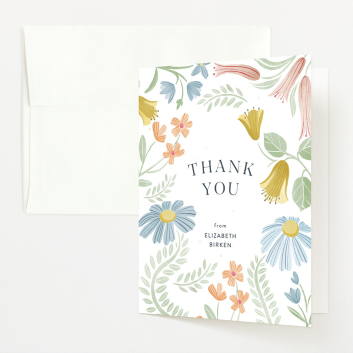 "Blooming garden" - Baby Shower Thank You Cards in Cloud by Pati Cascino.