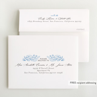 This is a powder baby shower thank you cards with standard by Jen Owens called arch printing on strathmore in standard