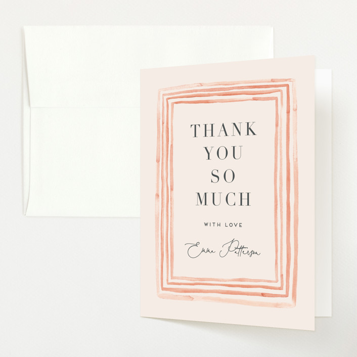 "Painted Frame" - Modern Baby Shower Thank You Cards in Peony by Erica Krystek.