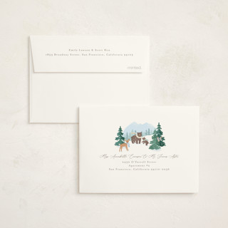 This is a sky baby shower thank you cards with standard by Jennifer Wick called winter wonderland printing on strathmore in standard