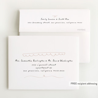 This is a blush baby shower thank you cards with standard by Ashley Iwafuchi called oh bebe printing on strathmore in standard