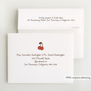 This is a sundae baby shower thank you cards with standard by Megan Davis called cherry on top printing on strathmore in standard