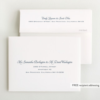 This is a powder baby shower thank you cards with standard by Carolyn MacLaren called modernne printing on strathmore in standard