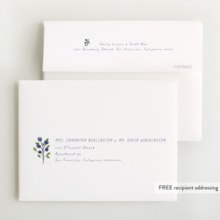 This is a cornflower baby shower thank you cards with standard by Mere Paper called blue bells printing on strathmore in standard