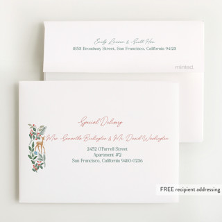 This is a forest baby shower thank you cards with standard by Elly called deer forest printing on strathmore in standard