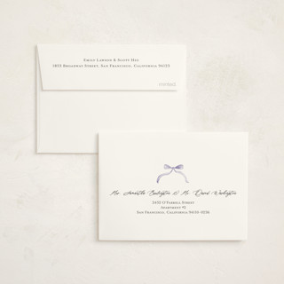 This is a lavender baby shower thank you cards with standard by Sarah Knight called graceful printing on strathmore in standard
