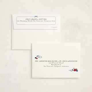 This is a blueberry baby shower thank you cards with standard by Kate Ahn called bonjour printing on strathmore in standard