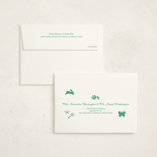 This is a grass baby shower thank you cards with standard by Studio Suku called needlepoint printing on strathmore in standard