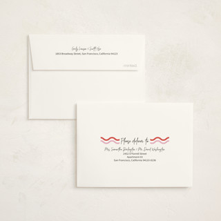 This is a watermelon baby shower thank you cards with standard by Ro Pacifico called wavy frame fun printing on strathmore in standard