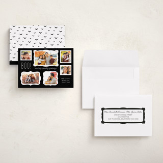 This is a midnight halloween party invitations cards with standard by Jill Means called haunted gallery wall printing on recycled smooth signature in petite