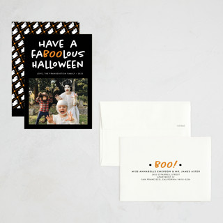 This is a cauldron halloween party invitations cards by Heather Schertzer called faboolous printing on recycled smooth signature in petite