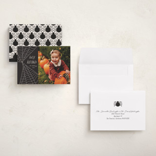 This is a night halloween party invitations cards with standard by Morgan Kendall called web printing on recycled smooth signature in petite