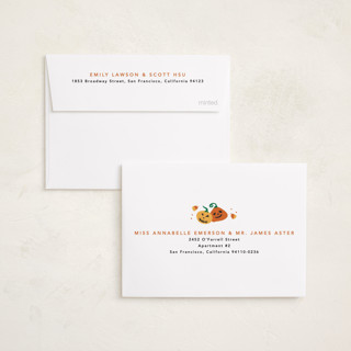 This is a pumpkin pie halloween party invitations cards with standard by Creo Study called vintage halloween printing on recycled smooth signature in petite