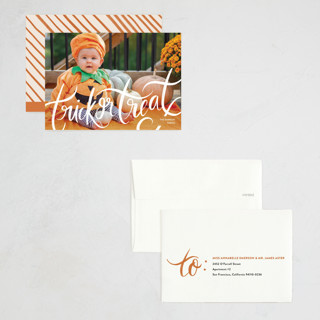 This is a ghost halloween party invitations cards by Pixel and Hank called good times printing on recycled smooth signature in petite