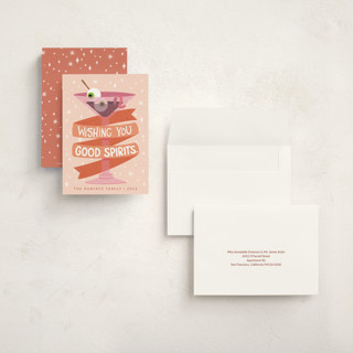 This is a peach halloween party invitations cards with standard by Jenny Alvarado called wishing you good spirits | halloween printing on signature in petite