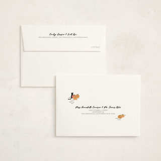 This is a soot halloween party invitations cards with standard by Dani Lugato called pumpkin village printing on signature in petite