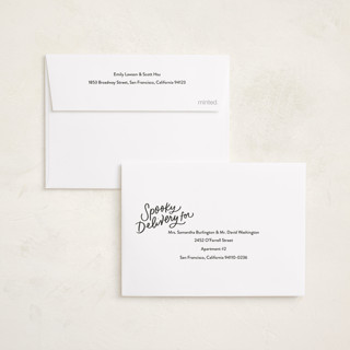 This is a noir halloween party invitations cards with standard by Nicole Hance called boo frame printing on recycled smooth signature in petite