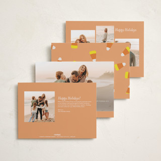 This is a jack o' lantern halloween party invitations cards with standard by Alexandra Cohn called candy corn printing on recycled smooth signature in petite