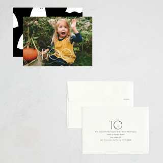 This is a ghost halloween party invitations cards by letterfix called big boo printing on recycled smooth signature in petite