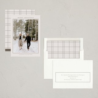 This is a stone holiday photo cards with standard by Nicole Walsh called minimalist frame printing on recycled smooth signature in standard