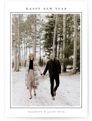This is a snow holiday photo cards with standard by Nicole Walsh called minimalist frame printing on recycled smooth signature in standard
