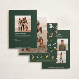 This is a christopher robin holiday photo cards with standard by Sarah Knight called hundred aker wreath printing on signature in standard