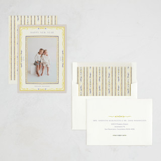 This is a cornucopia holiday photo cards with standard by Lucrecia Caporale called delicate botanical frame printing on recycled smooth signature in standard
