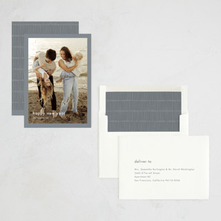 This is a slate holiday photo cards with standard by Stacey Meacham called minimalist border printing on recycled smooth signature in standard