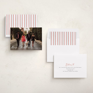 This is a ivory holiday photo cards with standard by Chris Griffith called holiday glee printing on recycled smooth signature in standard