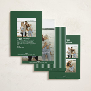 This is a pine holiday photo cards with standard by Amy Kross called new happy place printing on recycled smooth signature in standard