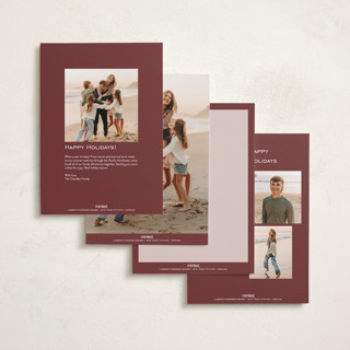 This is a cranberry sauce holiday photo cards with standard by Blustery August called cranberry sauce printing on recycled smooth signature in standard