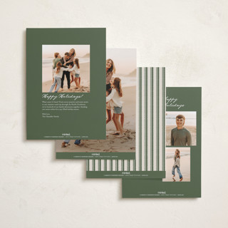 This is a pine holiday photo cards with standard by Leia Matt called woodland papercut printing on recycled smooth signature in standard