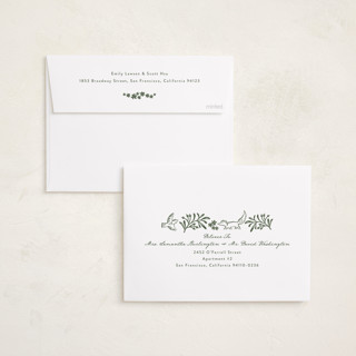 This is a pine holiday photo cards with standard by Leia Matt called woodland papercut printing on recycled smooth signature in standard