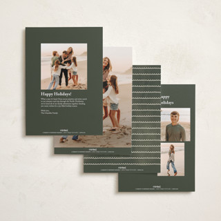 This is a wintergreen holiday photo cards with standard by Kristen Magee called botanical scallop frame printing on recycled smooth signature in standard