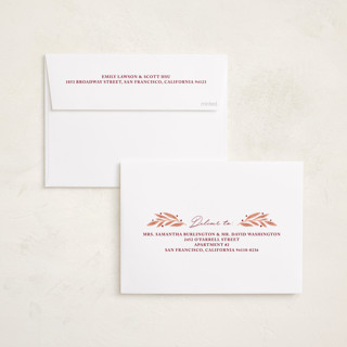 This is a cranberry holiday photo cards with standard by Kristen Magee called botanical scallop frame printing on recycled smooth signature in standard